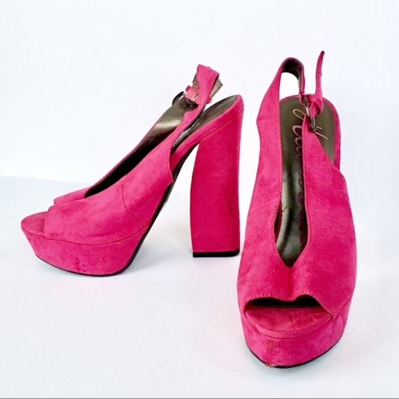 HEART SOUL FABIANA FUCHSIA PLATFORM PUMPS 7.5 - Picture 3 of 8